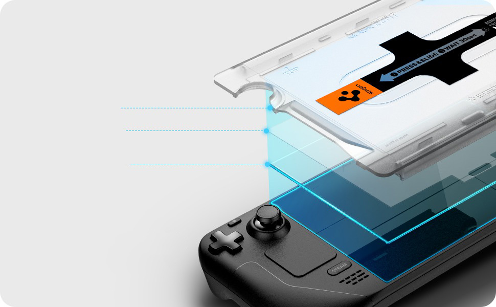 Szkło hartowane Spigen Glas.tr EZ Fit 1-Pack z ramką aplikacyjną dla Steam Deck